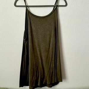 Army green tank top.